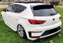 Seat Leon 2013-2020 Rear bumper extensions DPT (2017-2020, 2pcs, gloss black) photo 1
