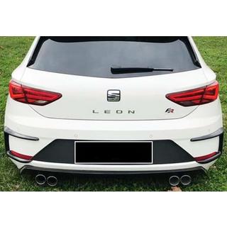Rear bumper extensions DPT (2017-2020, 2pcs, gloss black) Seat Leon 2013-2020 photo 2