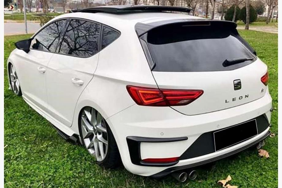 Seat Leon 2013-2020 Rear bumper extensions DPT (2017-2020, 2pcs, gloss black) Image