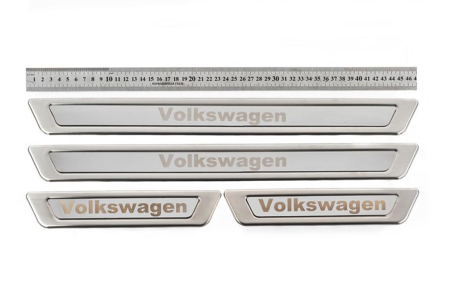Volkswagen Universal Door Sill Protectors Volkswagen V-1 (4 pcs, Stainless Steel) Image