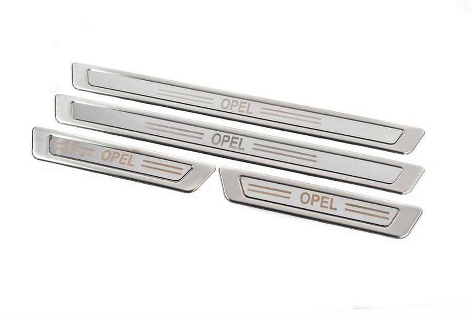Opel Universal Door Sill Protectors Opel V-1 (4 pcs, Stainless Steel) Photo 3