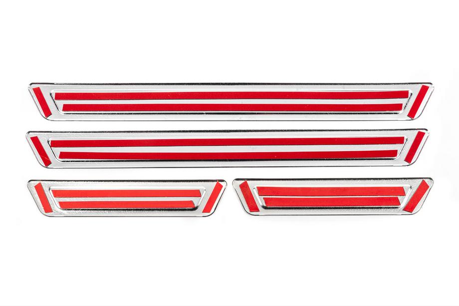 Opel Universal Door Sill Protectors Opel V-1 (4 pcs, Stainless Steel) Photo 4