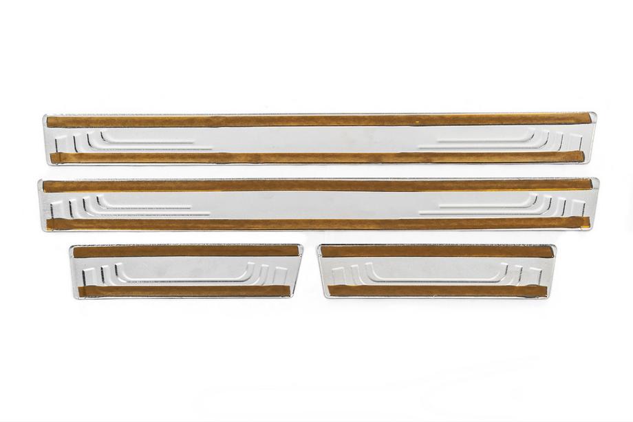 Ford Universal Door Sill Protectors Ford V-2 (4 pcs, Stainless Steel) Photo 4