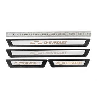 Universal Door Sill Protectors Chevrolet V-3 (4 pcs, Stainless Steel)