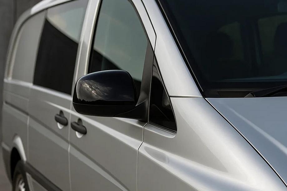 Mercedes Vito W639 2004-2014 Black Mirror Covers (2004-2010, Stainless Steel) Photo 1