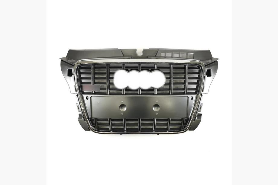 Audi A3 2003-2012 Front Grille S-Style (2008-2012, gray with chrome) Image