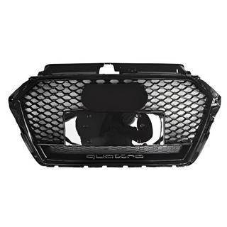Front grille RS-style with Quarrto lettering (2016-2020, black) Audi A3 2012-2020