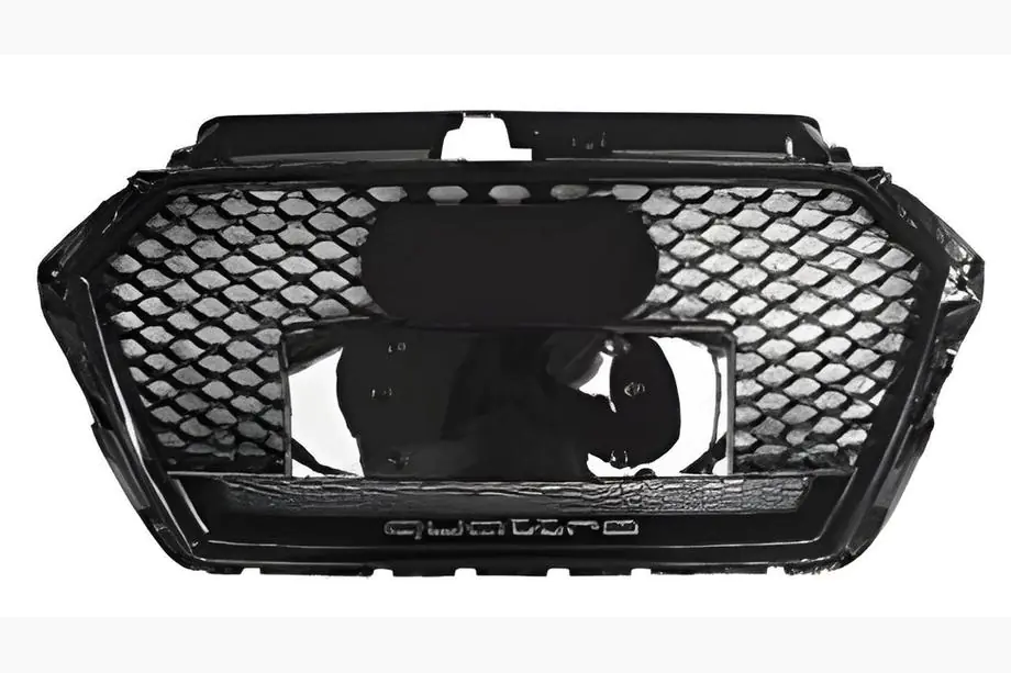 Audi A3 2012-2020 Front grille RS-style with Quarrto lettering (2016-2020, black) Image
