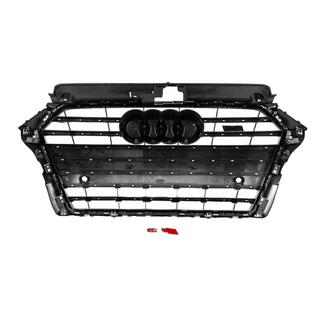 Front Grille S-Style (2016-2020, gray with chrome) Audi A3 2012-2020 photo 4