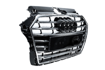 Audi A3 2012-2020 Front Grille S-Style (2016-2020, Black with Chrome) photo 3