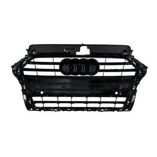Front Grille S-Style (2016-2020, Black with Chrome) Audi A3 2012-2020 photo 4