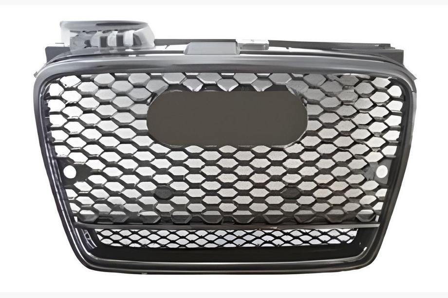 Audi A4 B7 2004-2008 Front Grille RS-Style V-2 (black with chrome) Image