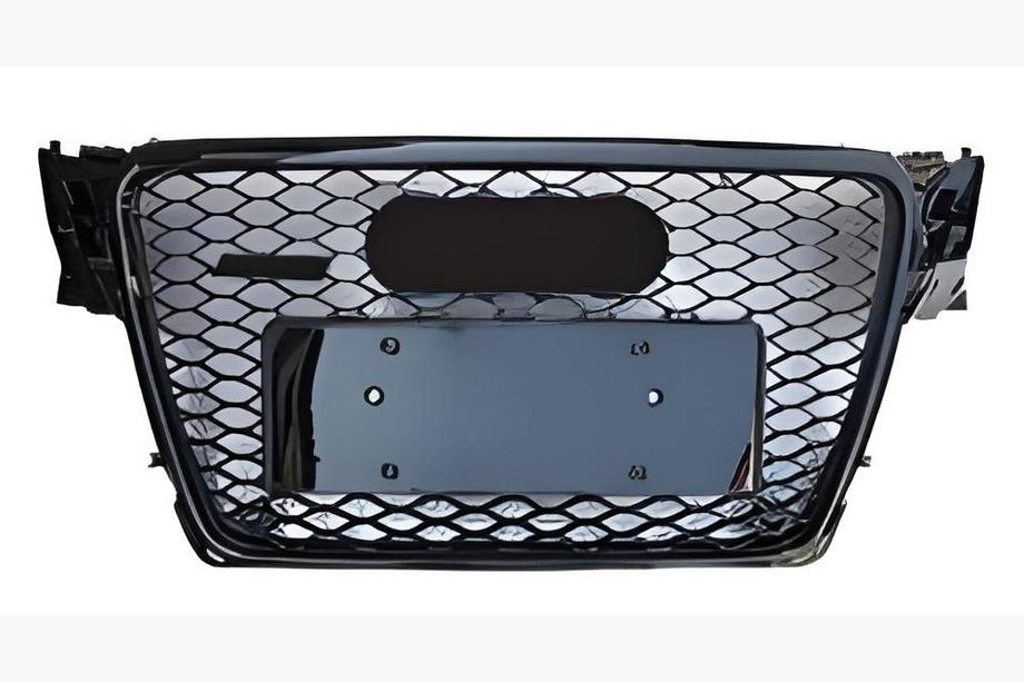 Audi A4 B8 2007-2015 Front Grille RS-Style V-1 (2007-2011, black with chrome) Image