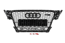 Audi A4 B8 2007-2015 Front grille with Quattro lettering RS-style (2007-2011, black) photo 4