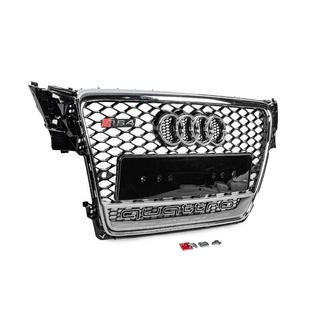 Front grille with Quattro lettering RS-style (2007-2011, black) photo 3