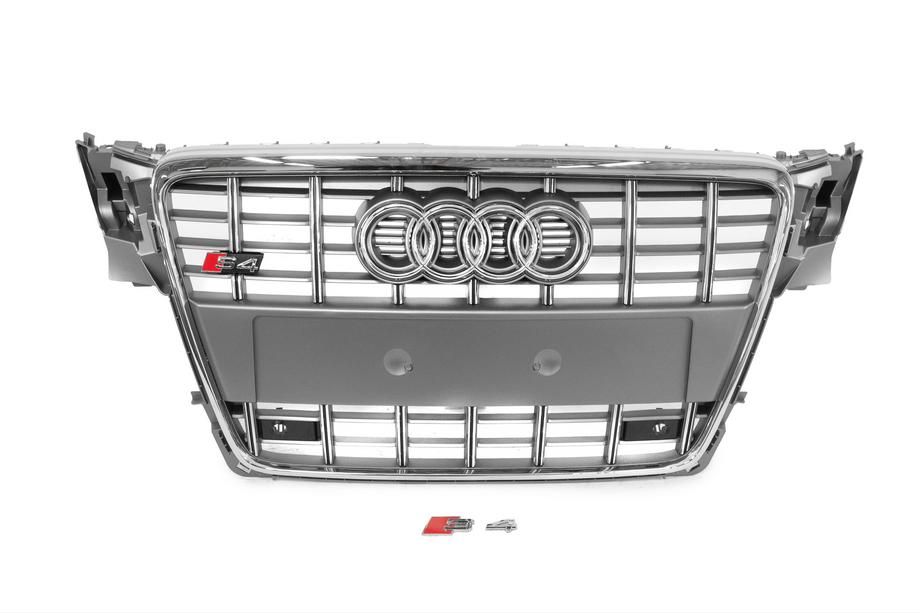 Audi A4 B8 2007-2015 Front Grille RS-Style (2007-2011, gray with chrome) Image
