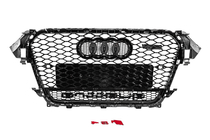 Audi A4 B8 2007-2015 Front grille RS-style black with Quattro lettering (2012-2015) photo 4