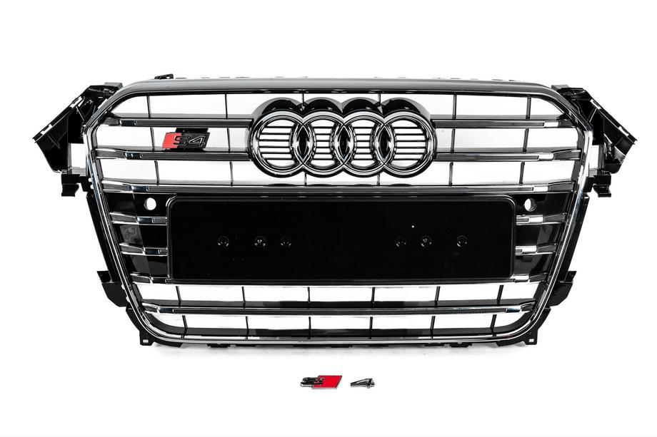 Audi A4 B8 2007-2015 Front Grille S-Style (2012-2015, black with chrome) Image