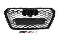Audi A4 B9 2015-2024 Front RS-style grille with Quattro lettering (2015-2019, black) photo 1