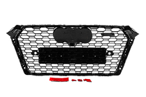 Audi A4 B9 2015-2024 Front RS-style grille with Quattro lettering (2015-2019, black) photo 4