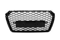 Audi A4 B9 2015-2024 Front grille RS-style Quattro (no logo, 2015-2019, black) photo 1
