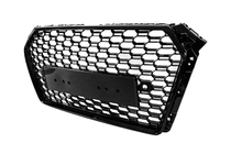 Audi A4 B9 2015-2024 Front grille RS-style Quattro (no logo, 2015-2019, black) photo 2