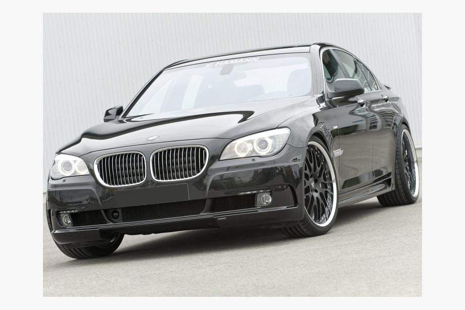 BMW 7 Series F01/F02 2008-2015 Kidney Grilles 1 Bar (Gloss Black with Chrome Trim) Photo 4