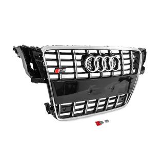 Front Grille S-Style (2007-2011, black with chrome) Audi A5 2007-2015 photo 3