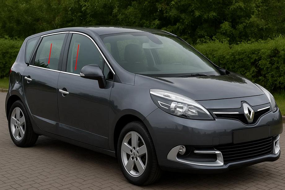 Renault Scenic/Grand 2009-2016 Window Trim Stainless Steel (4 pcs) Image