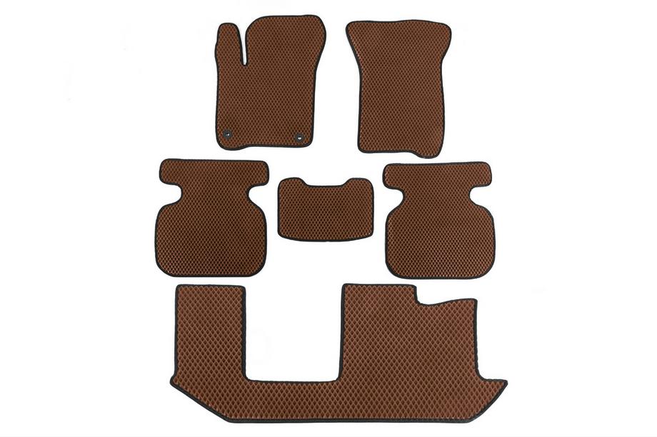 Fiat Freemont 2011-2016 EVA Floor Mats (3 Rows, Brown) Image