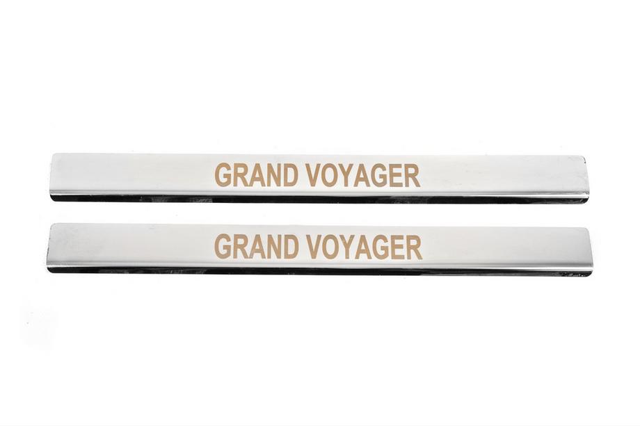 Chrysler Voyager 2008-2016 Carmos Door Sill Protectors (2 pcs, Stainless Steel) Image