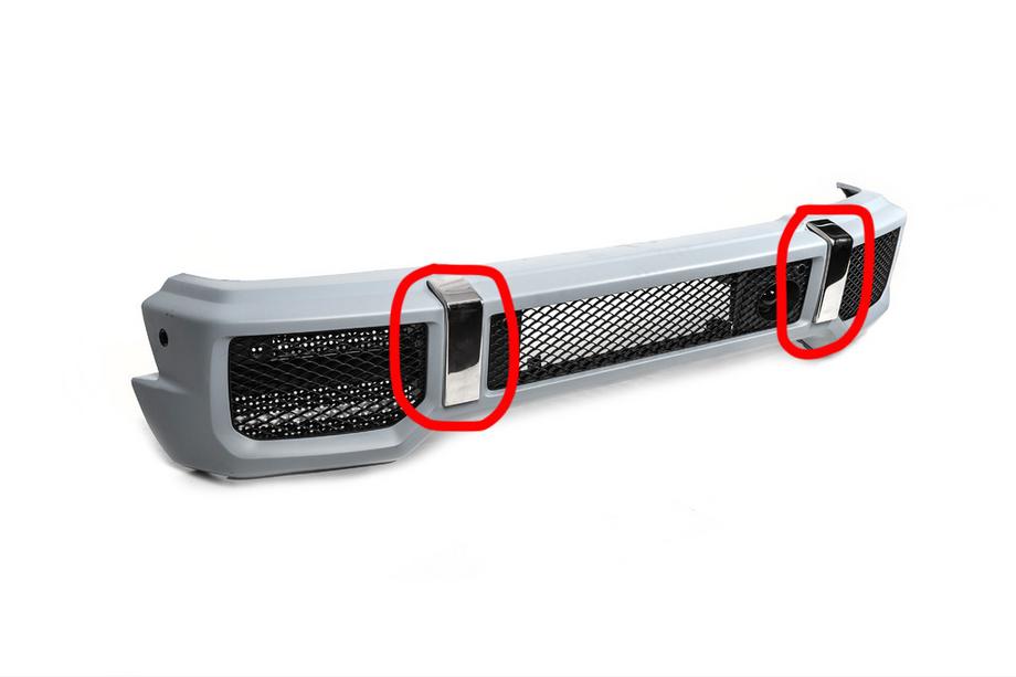 Mercedes G class W463 1990-2018 Stainless Steel Inserts for Bumper (2 pcs, AMG) Image