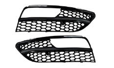 Audi A3 2012-2020 Fog Light Grilles RS-Style V-1 (2012-2016, 2 pcs, Black) photo 1