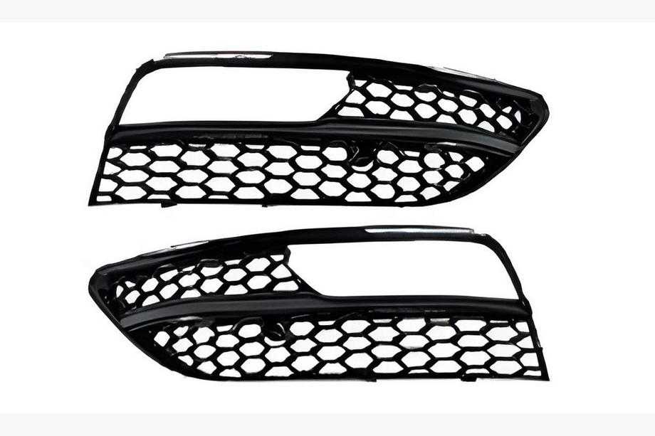 Audi A3 2012-2020 Fog Light Grilles RS-Style V-1 (2012-2016, 2 pcs, Black) Image