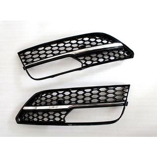 Fog Light Grilles RS-Style V-2 (2012-2016, 2 pcs, Black) Audi A3 2012-2020 photo 1