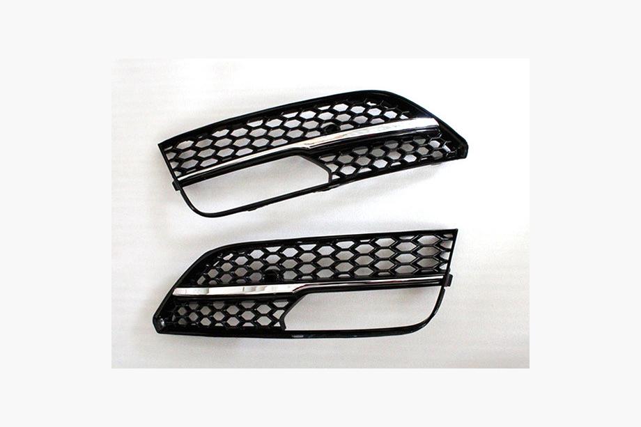 Audi A3 2012-2020 Fog Light Grilles RS-Style V-2 (2012-2016, 2 pcs, Black) Image