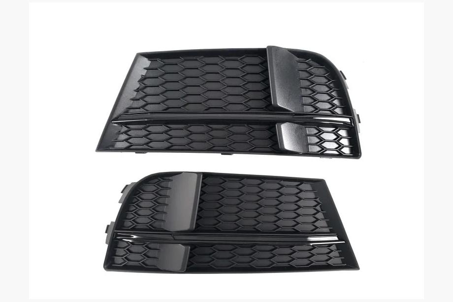 Audi A3 2012-2020 Fog Light Grilles S-Style V-1 (2016-2020, 2 pcs, Black) Image