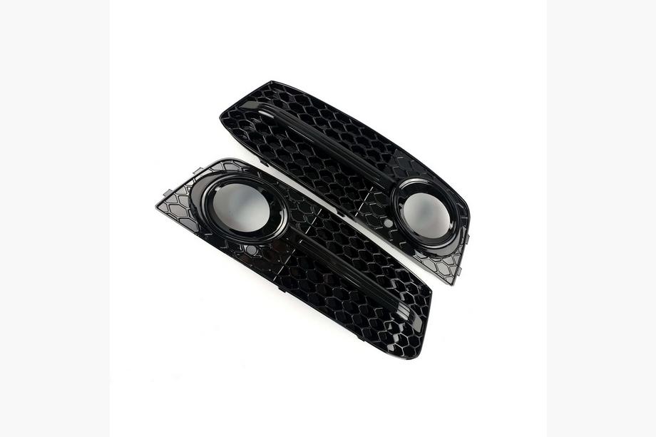 Audi A4 B8 2007-2015 Fog Light Grilles RS-Style (2007-2011, 2 pcs, Black) Image