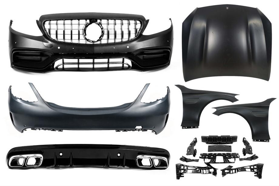 Mercedes C-class W205 2014-2021 Body kit with hood and fenders (C63 AMG) Image