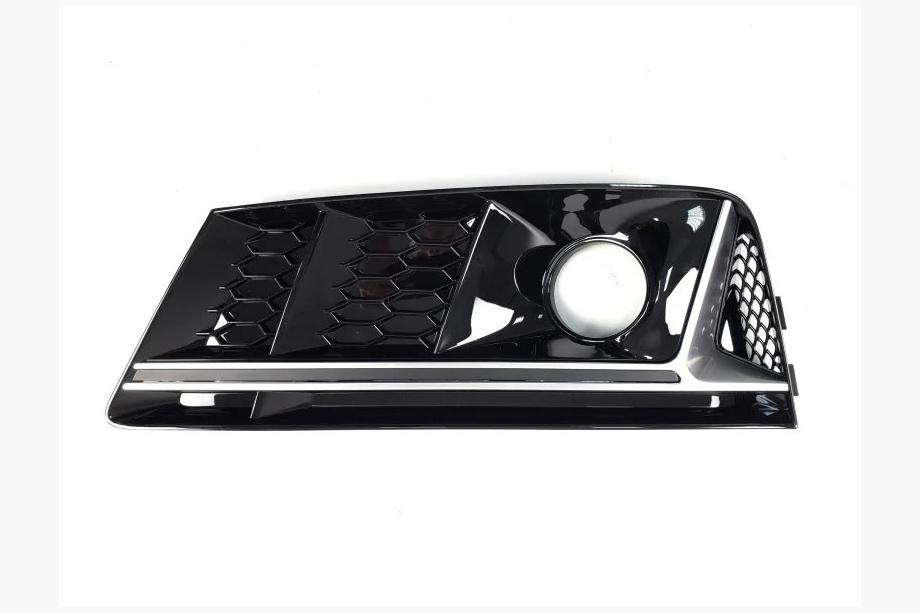 Audi A4 B9 2015-2024 Fog light grilles with RS-Style opening (2015-2019, 2 pcs, Black) Photo 3