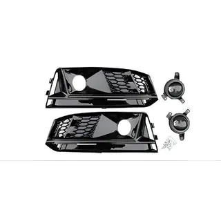 RS-Style fog light grilles with fog lamps (2015-2019, 2 pcs, Black) photo 1