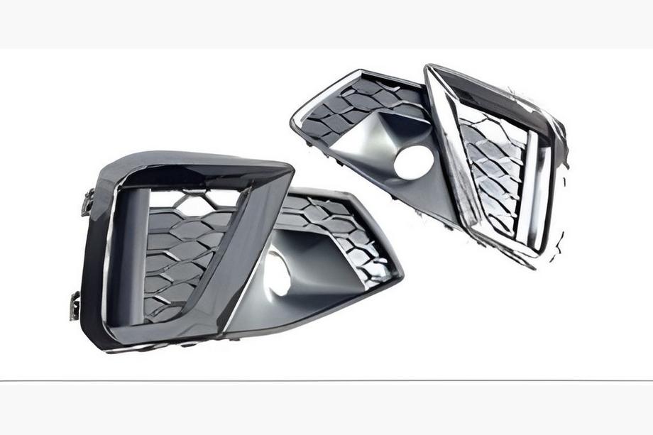Audi A4 B9 2015-2024 Fog light grilles RS-Style (for S-Line 2019-2024, 2 pcs, Black) Photo 2