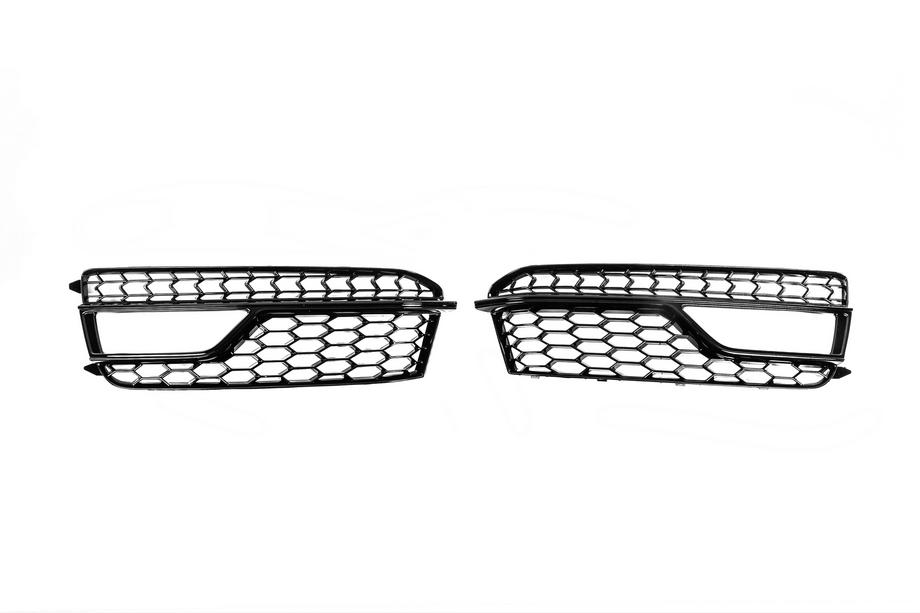 Audi A5 2007-2015 Fog Light Grilles RS-Style (Sport, 2011-2015, 2 pcs, Black) Photo 2