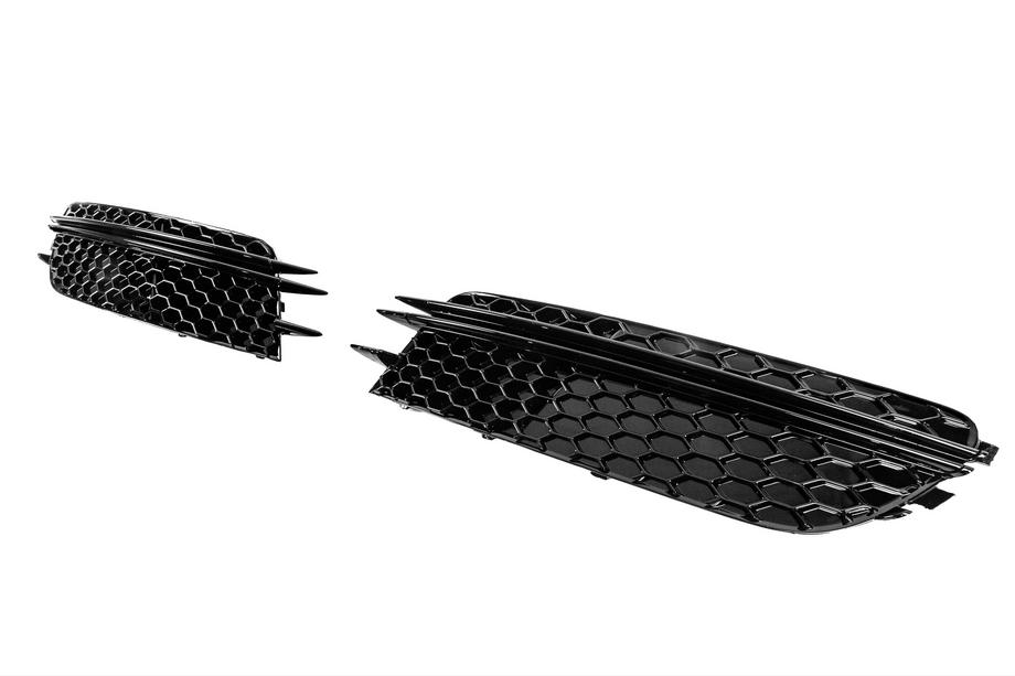 Audi A6 C7 2011–2018 Fog Light Grilles RS-Style (For Base, 2011-2014, 2 pcs, Black) Photo 2