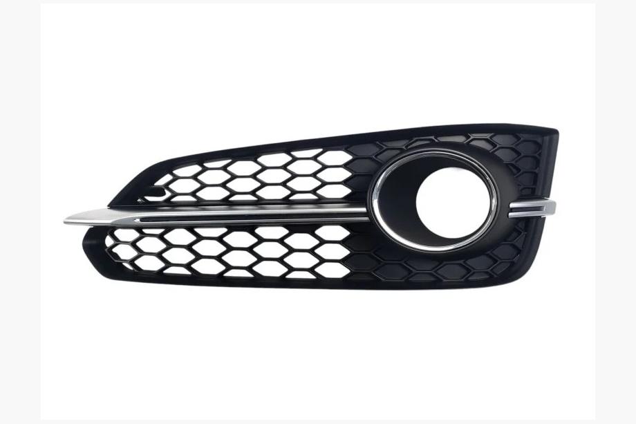 Audi A8 2010-2018 Fog Light Grilles with Fog Lamp (2014-2018, 2 pcs, Black with Gray) Photo 2