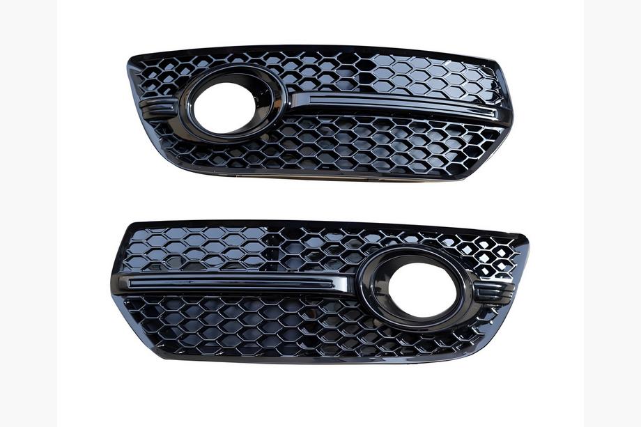 Audi Q5 2008-2017 Fog Light Grilles RS-Style (2008-2012, 2 pcs, Black) Image