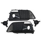 Audi Q5 2017-2025 Fog Light Grilles with Fog Lamp RS-Style (Sport, 2017-2020, 2 pcs, Black) photo 3