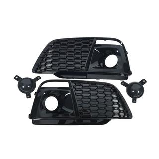 Fog Light Grilles with Fog Lamp RS-Style (Sport, 2017-2020, 2 pcs, Black) Audi Q5 2017-2025 photo 1
