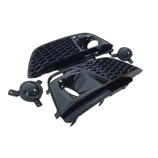 Fog Light Grilles with Fog Lamp RS-Style (Sport, 2017-2020, 2 pcs, Black) photo 2