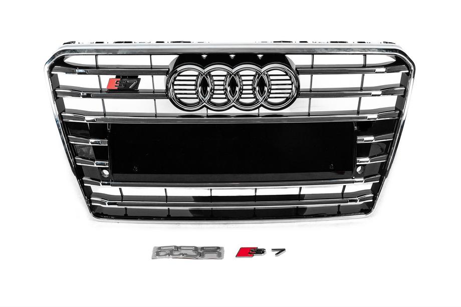 Audi A7 2010-2018 Front Grille S-Style (2010-2014, black with chrome) Photo 1